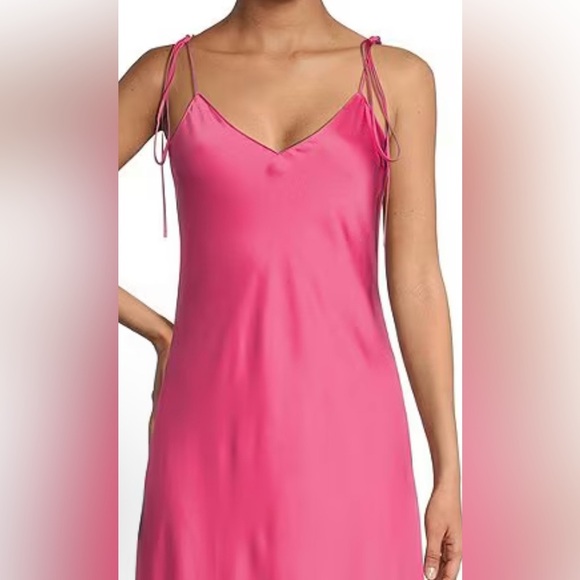 Gianni Bini Pink Satin gorgeous Slip Maxi Dress - Picture 4 of 12